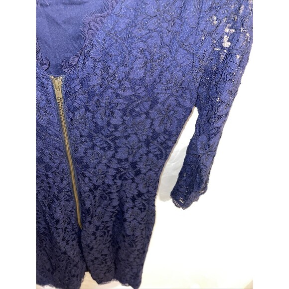 Diane Von Furstenberg Laced Dress Women’s Size 2 Blue 3/4 Sleeve MIDI - Picture 12 of 12